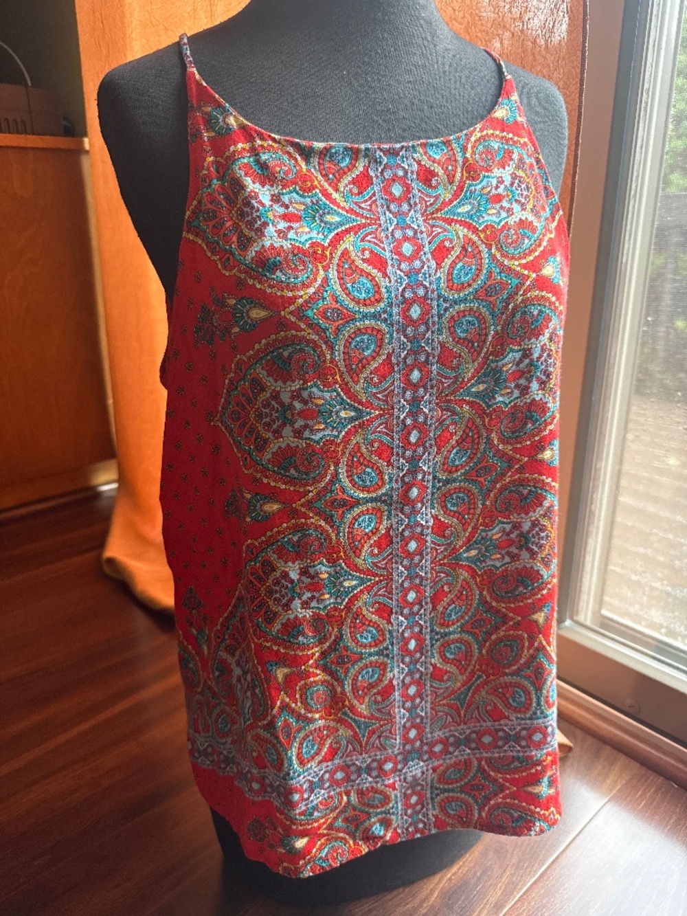 VERSE Paisley Floral Sleeveless Red OrangeTops Size Medium
